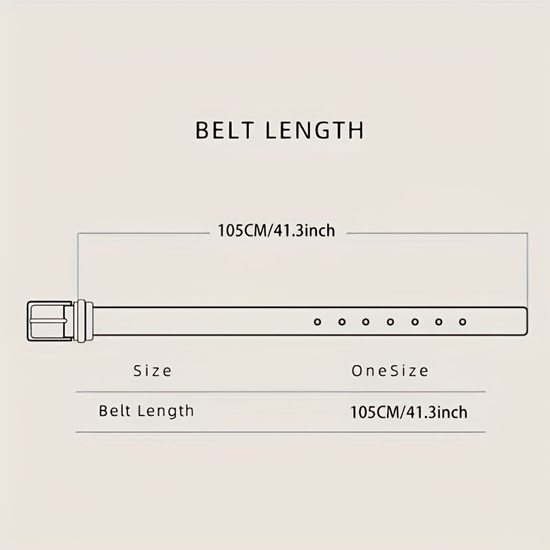 Pentagram Buckle Y2K Thin Belt Solid PU Leather Punk Dress Belt