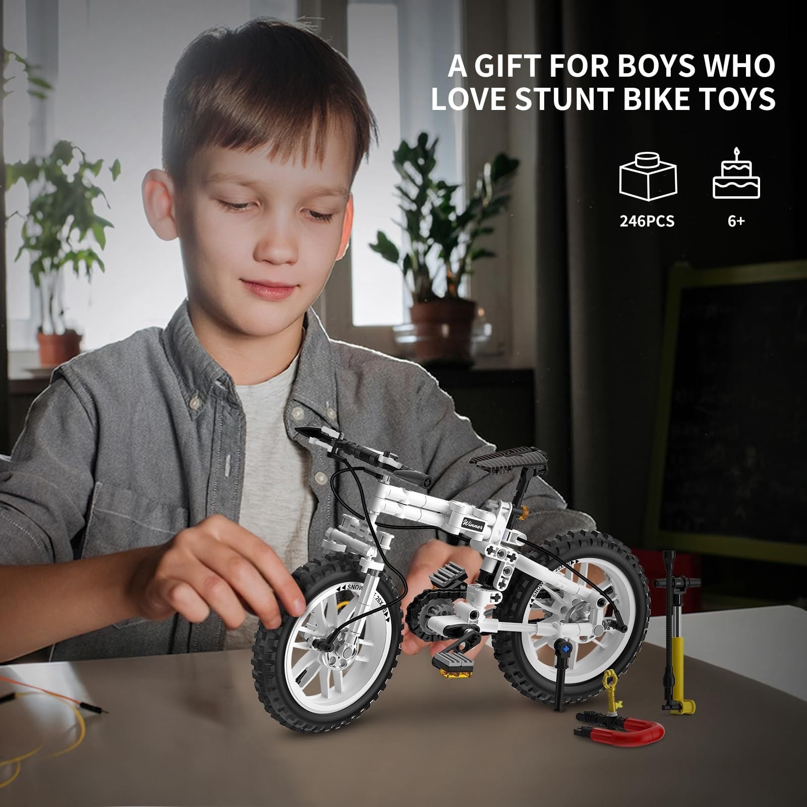 DIY Mountain Bike Building Blocks Set Educational Model Kit