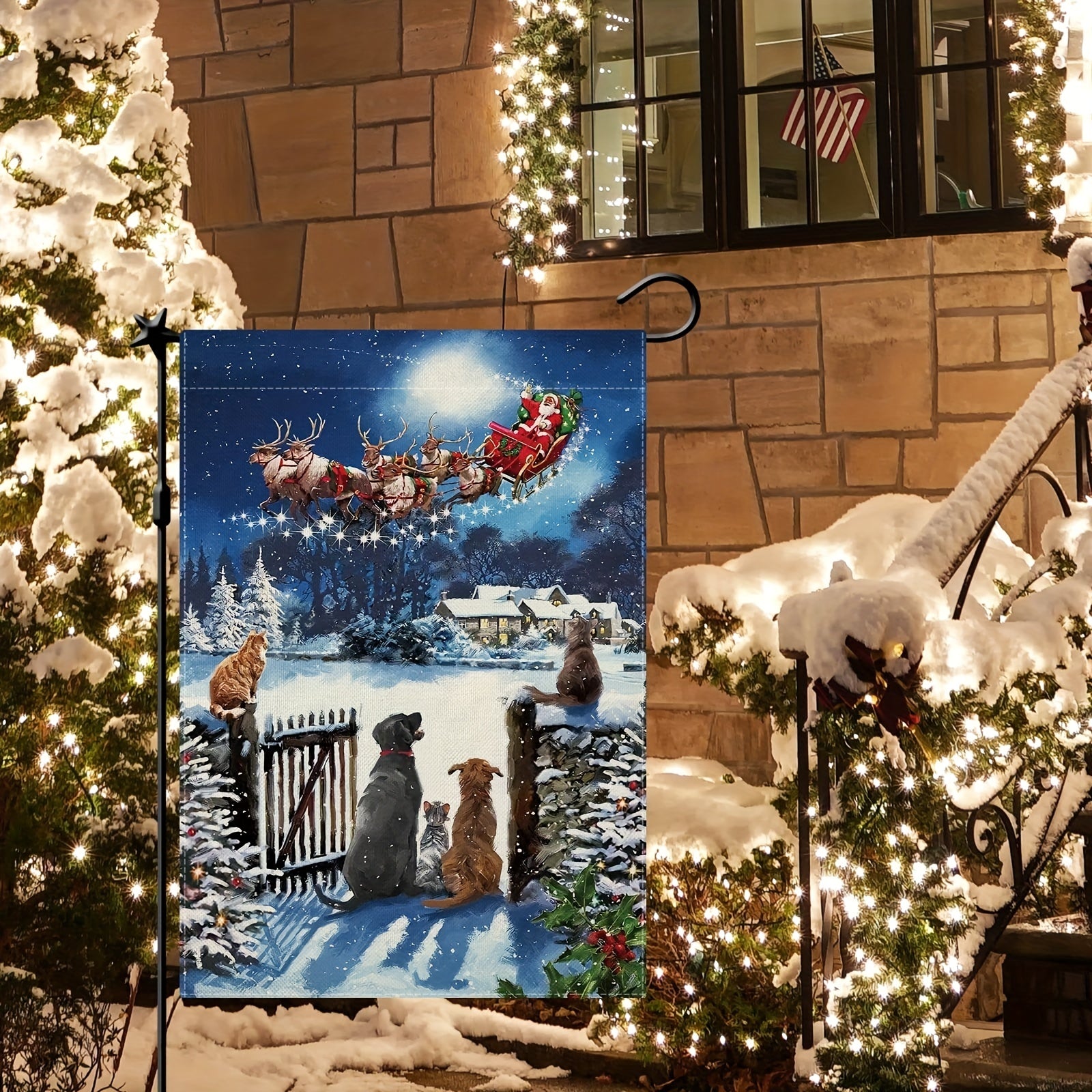 Christmas Garden Flag For Outside Double Sided Winter Yard Flag