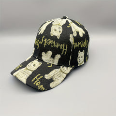 Bear Cat Embroidery Baseball Cap Cartoon Pattern Dad Hat