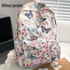 Floral Butterfly Backpack Spacious Pocket Durable School Bag