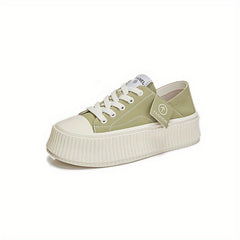 Women's Thick Bottom Board Shoes Soft Lace Up Sneakers