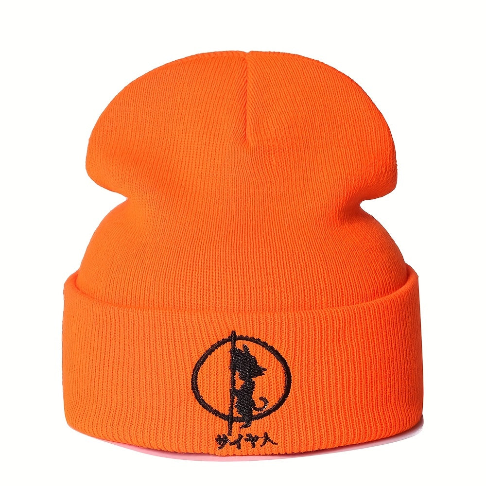 Embroidery Anime Cartoon Beanie Hat Knitted Warm Winter Hats