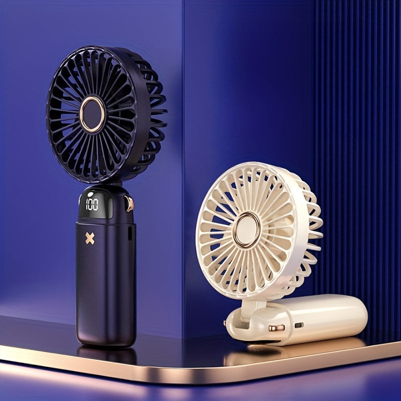 Purple Portable Pocket Fan Mini Fan 6 Gears Speed Foldable Desk Fan