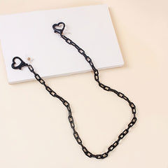 Acrylic Mask Chain Heart Button Glasses Chain