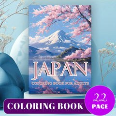 Japanese Landscape Coloring Book for Kids