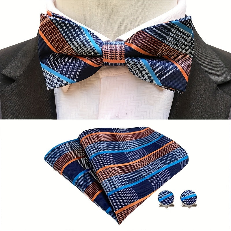 Men's Bow Tie & Handkerchief Groom Wedding Accessories Set