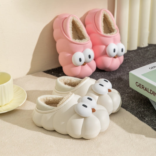 JIAGEYA Cartoon Plus Fleece House Shoes For Girls
