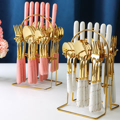 24 pcs Flatware Set for 6 Sturdy Durable Silverware Entertaining Everyday Use
