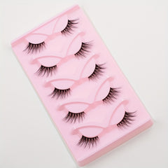 5 Pairs Half Eye Lashes Natural Look C Curling Short Wispy False Eyelashes