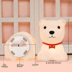 Dog Night Light LED Touch Sensor 16 Colors Rechargeable Silicone Puppy Lamp