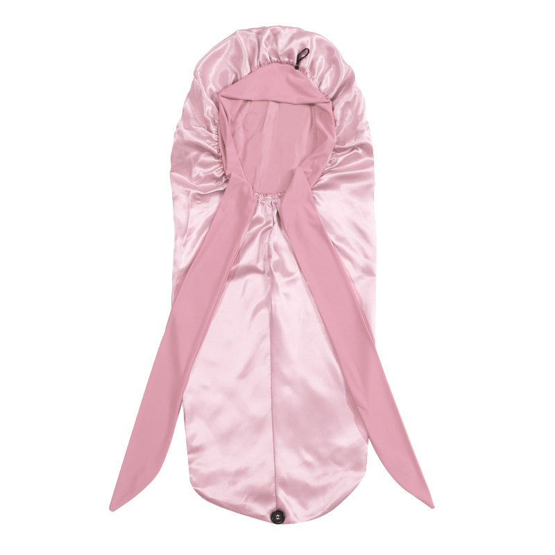 Bowknot Satin Bonnet Long Hair Bonnets Comfortable Night Cap