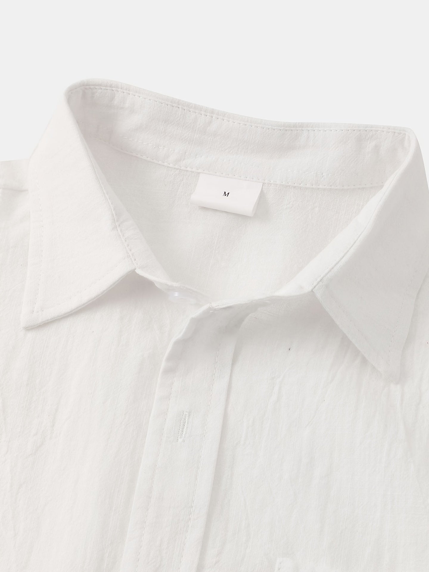 Chinese Style Men's Cotton Linen Shirt Short Sleeve Button