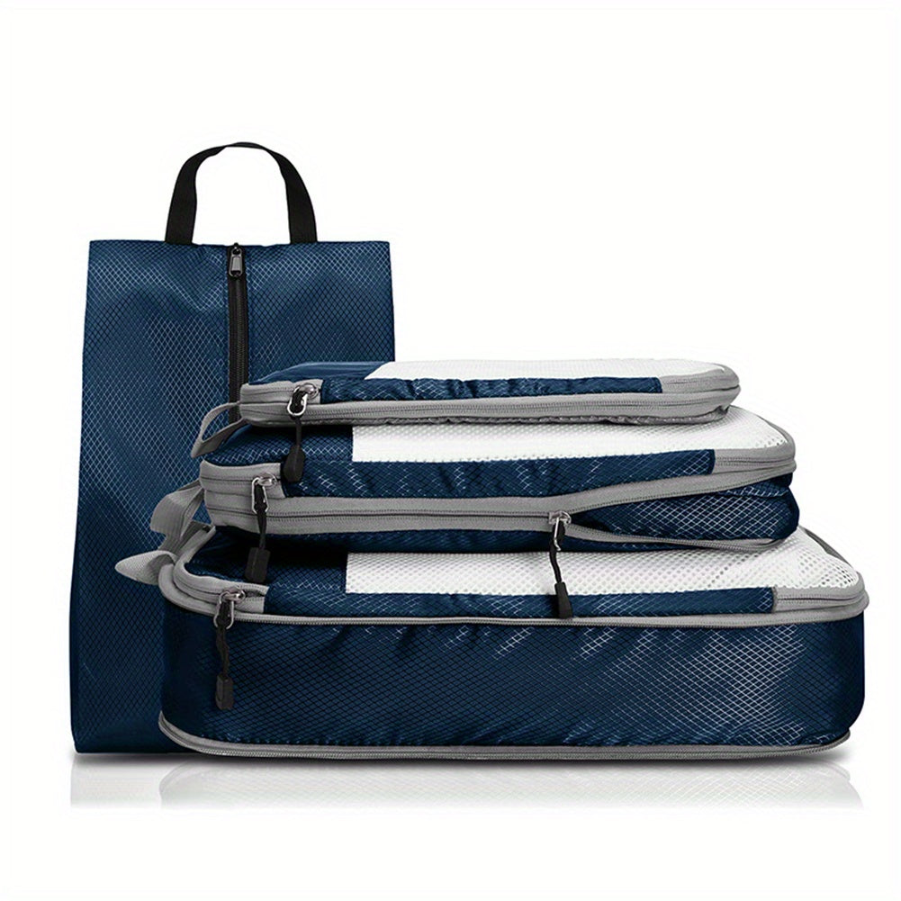 4pcs Travel Packing Cubes Compressible Storage Bags Organizers