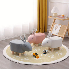 Animal Stools Small Rabbits Solid Wood Stools Cartoon Stools