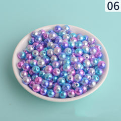 100pcs 6mm Acrylic Round Mermaid Pearl Spacer Beads for Jewelry Making