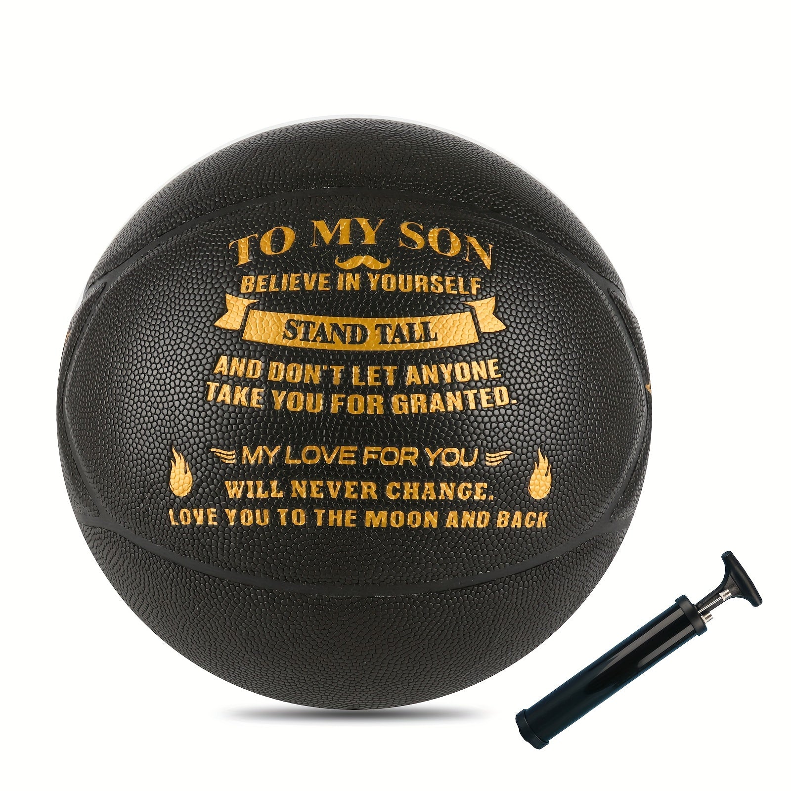 Engraved Basketball With Pump Size 7 Birthday Graduation Back To School Gift