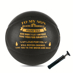 Engraved Basketball With Pump Size 7 Birthday Graduation Back To School Gift