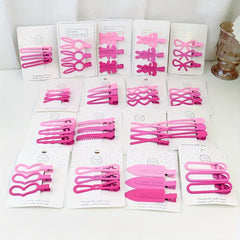 Pink Hair Clip Hollow Alloy Hair Clip Rabbit Comb Shaped Duck Billed Clip