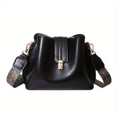 Ethnic Strap Crossbody Bucket Bag Retro Style