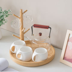 Bamboo Cup Holder Tree Branch Shape Hanging Cup Holder