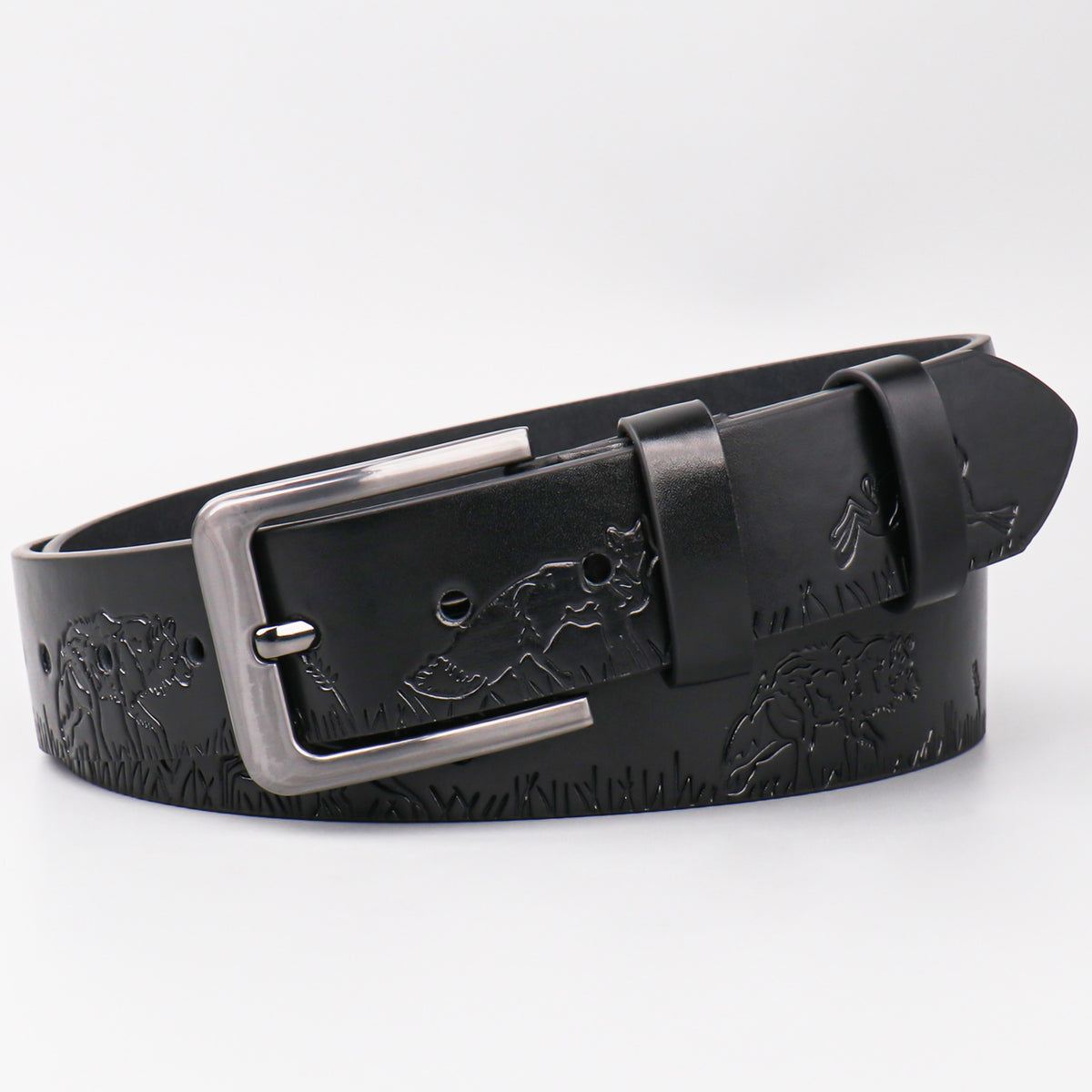 Forest Kingdom Animal Pattern Men's Casual PU Leather Belt