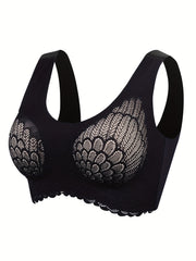 Full Coverage Wireless Lace Bra