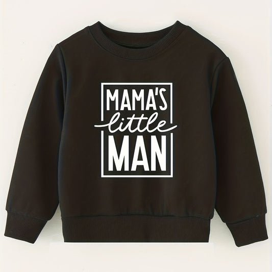 Mama's Little Man Baby Sweatshirt Spring Autumn Long Sleeve Sports Top