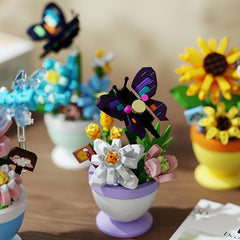 Artificial Flower Building Block Potted Plant Succulent Puzzle Toy