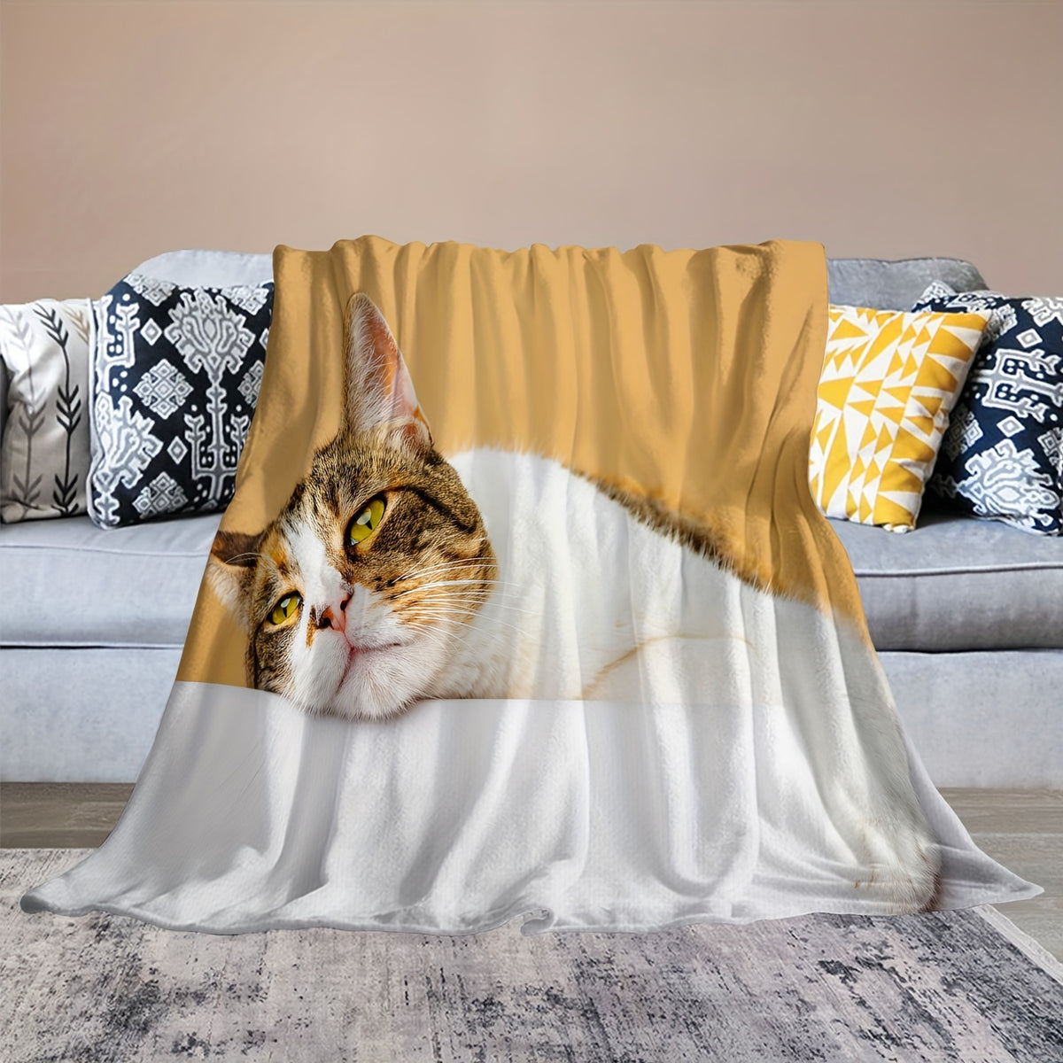 Kitten Flannel Blanket Soft Plush Fluffy Warm Cozy Blanket