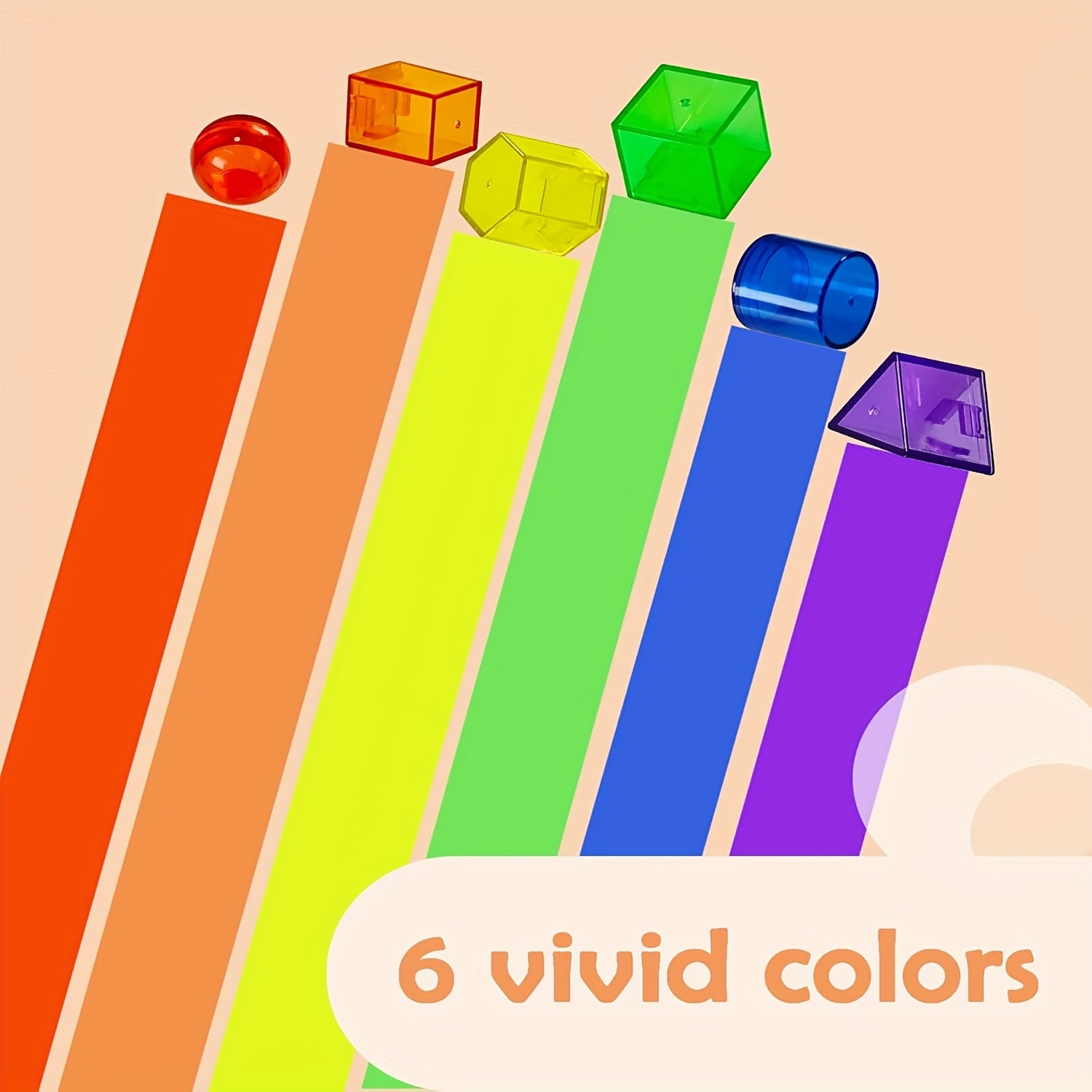 60 PCS 3D Shapes Translucent Toy For Light Table Math Manipulatives
