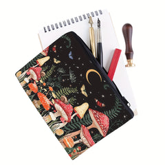 Mushroom Square Cosmetic Bag Adorable Roomy Makeup Toiletry Travel Bag