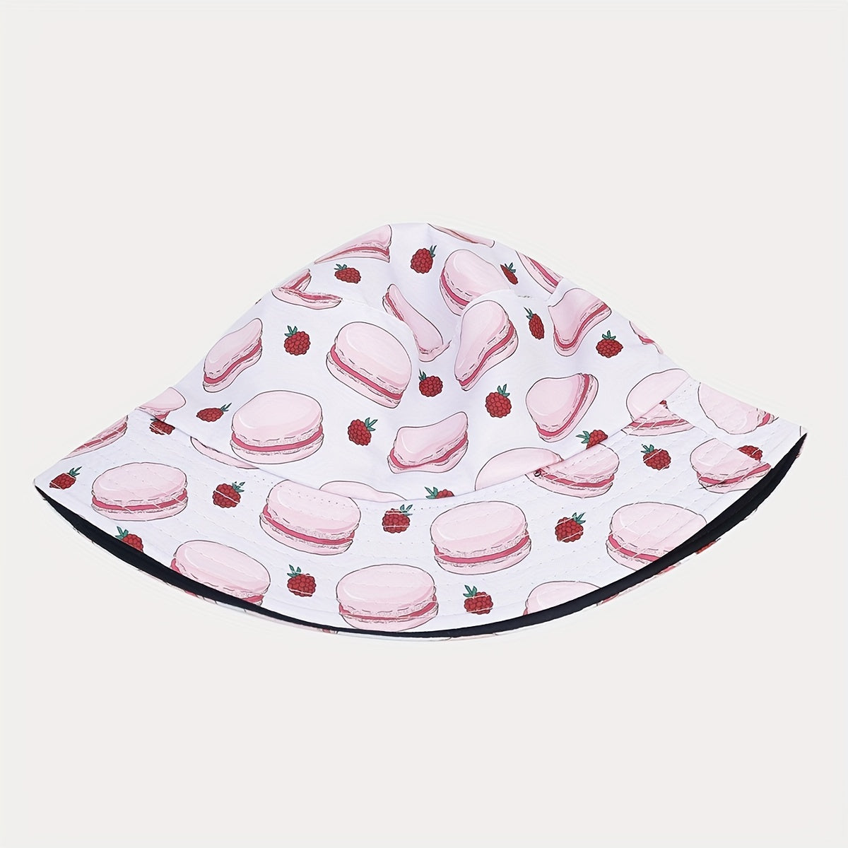 Hamburger Pattern Reversible Bucket Hat Outdoor Sunshade Basin Hat