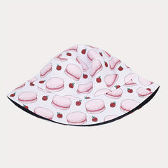 Hamburger Pattern Reversible Bucket Hat Outdoor Sunshade Basin Hat