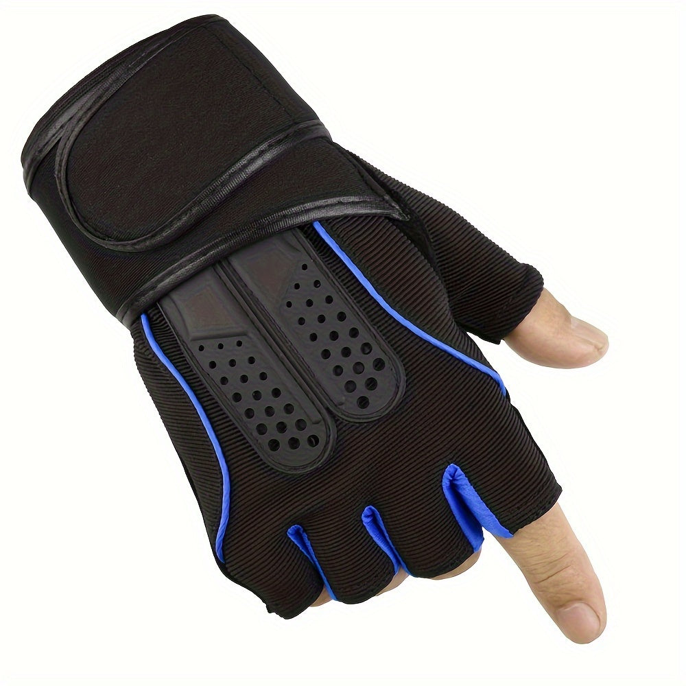 Outdoor Cycling Half Finger Gloves with Extended Wrist Protection