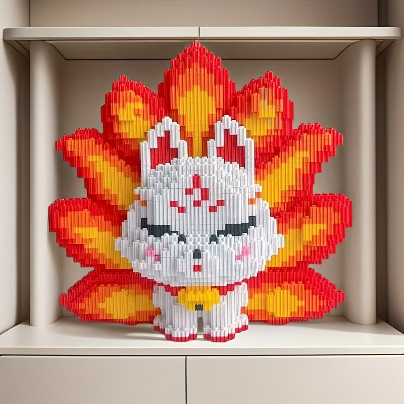 9-Tailed Fox Building Blocks Set for Adults - DIY Animal Model Kit