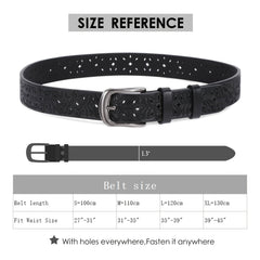 Wide Hollow Pu Leather Belt for Women with Pin Buckle
