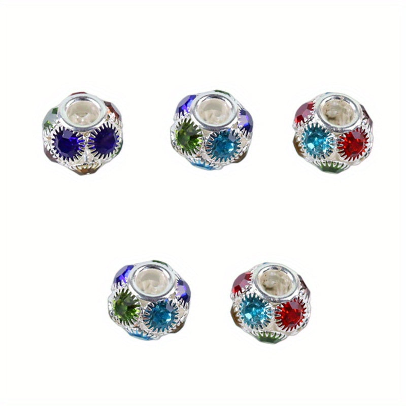 Colorful Rhinestone Large Hole Beads for DIY Jewelry