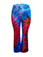 Women's Plus Tie Dye High Rise Flare Leg Pants