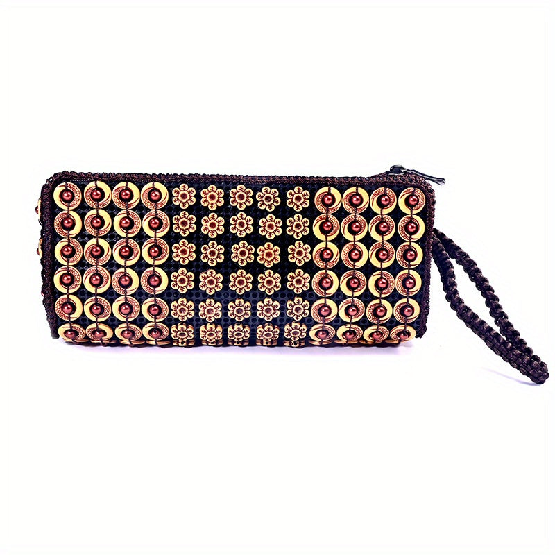 Coconut Shell Flower Clutch Bag Beaded Handbag