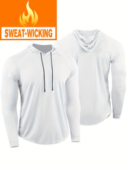 Men's Loose Casual Hooded Shirt for Training Fitness Gym