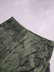 Plus Floral Print High Rise Skinny Trousers