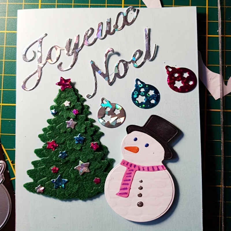 9pcs Christmas Metal Cutting Dies Xmas Tree Snowman Embossing Snowflake Stencils