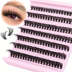 50P DIY Lash Clusters 140pcs D Curling Lash Extension Fluffy False Eyelashes