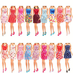 32-Piece Doll Outfit Set for 29" Dolls: Dresses, Shoes, Necklaces