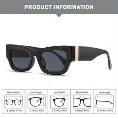 Square Frame Sunglasses Wide Temple Polarized Glasses