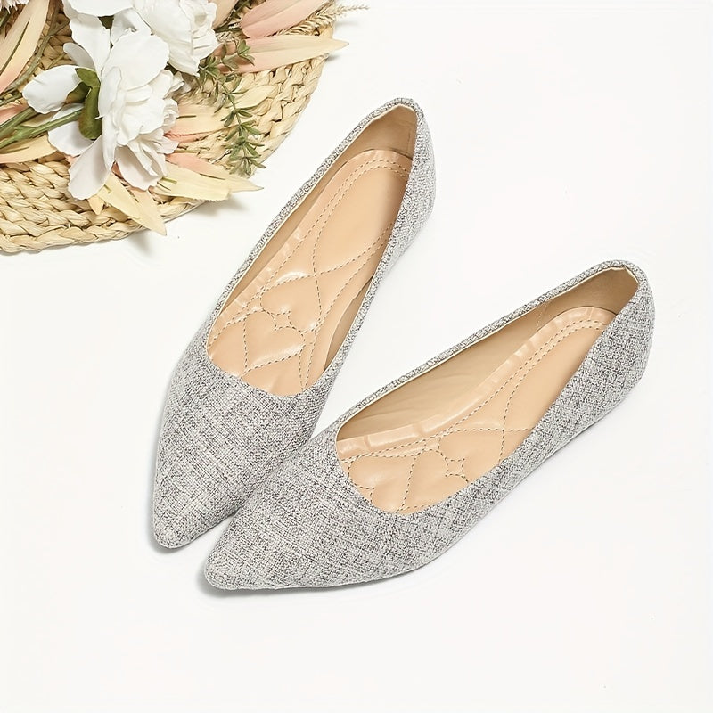 Women's Canvas Ballet Flats Soft Sole Slip On Shoes