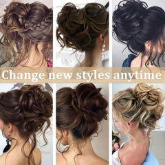 Messy Hair Bun Hair Pieces Curly Large Bun Scrunchies Extensions