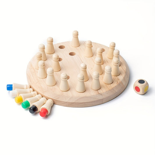 Wood Memory Match Chess Set Educational Puzzle Toy Concentration Training