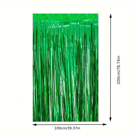 Christmas Laser Green Rain Curtain & Balloon Set